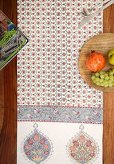 Hand Block Print Beach Sand Table Runner and Placemat & Napkin Set